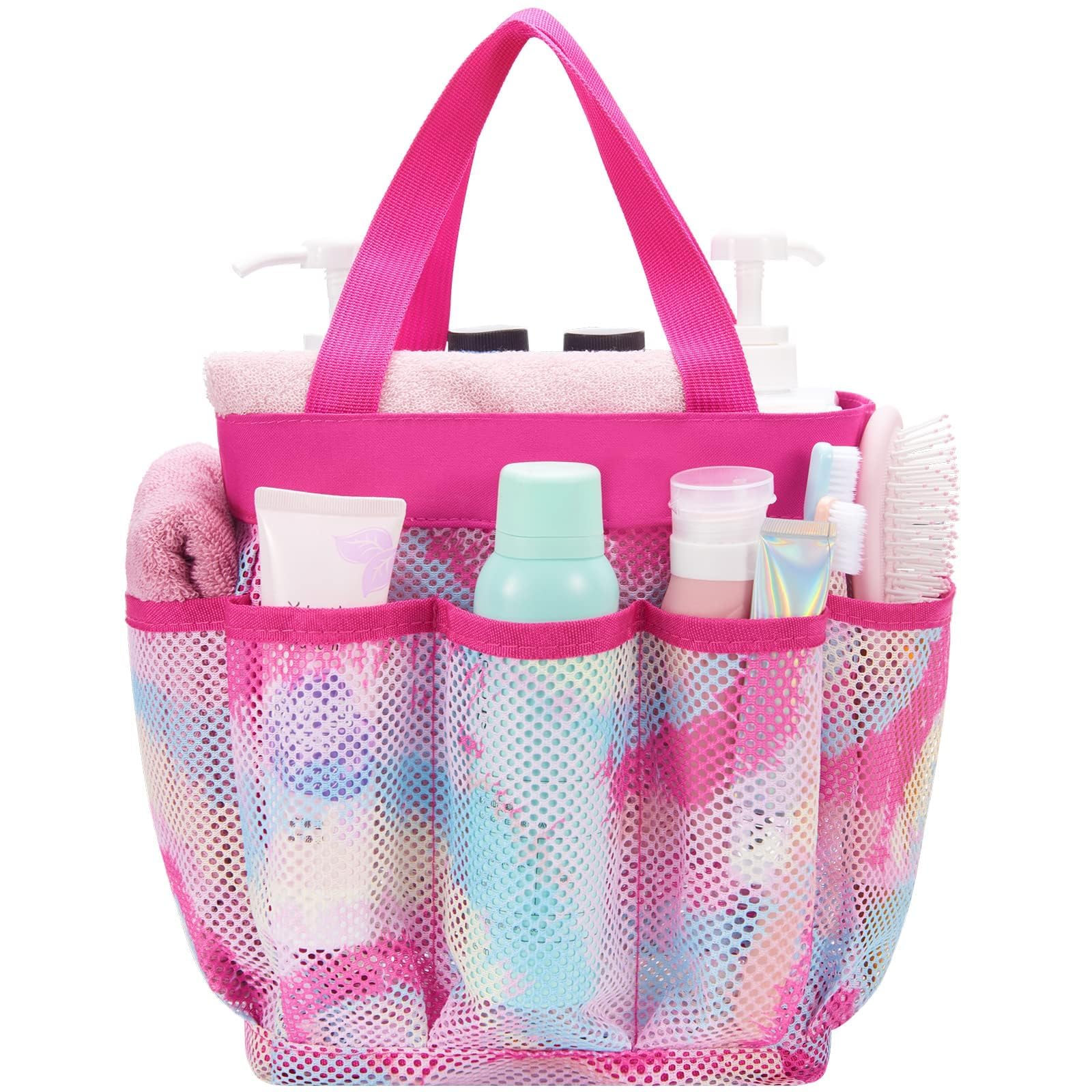Mesh Shower Bag for Dorm Room - 9 x 9 x 9 5 Toiletry Shower Caddy for Women