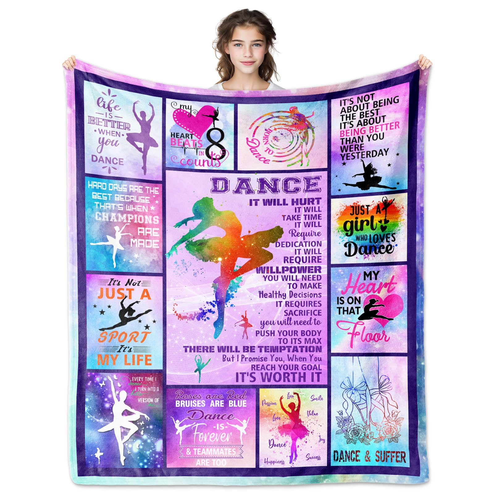 Xutapy Dancer Fleece Blanket 60"x50" - Dance Recital Gift For Girls, Teens, Teachers, Ballet Lovers - View #5