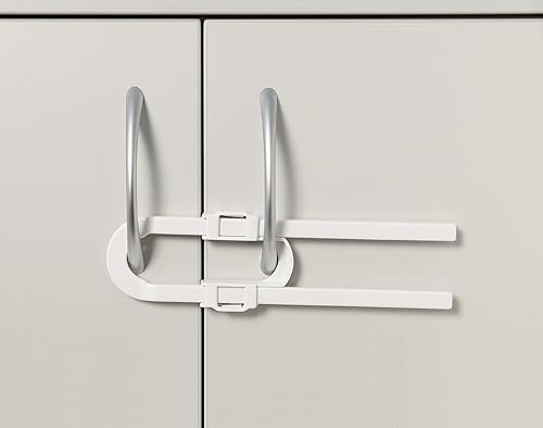 Miniatura 2 de Dreambaby Cerraduras de gabinete en forma de U – Cerradura infantil extra larga para armarios – Cerraduras de seguridad deslizantes para bebés