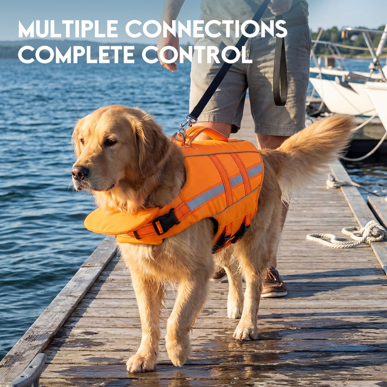 ASENKU Hundeschwimmweste Größe S für kleine Hunde mit Abnehmbarer Nackenstütze, Rettungsgriff, D-Ring und Reflektorstreifen, Schwimmweste für Hund sicheres Baden und Wassersport 5 kg-10 kg Hunde