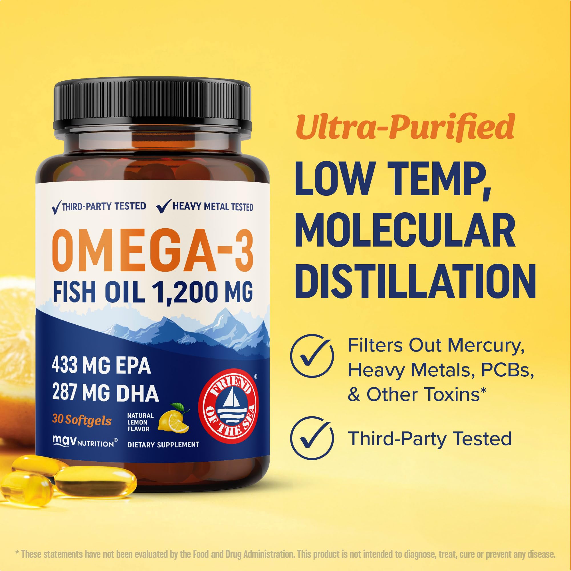 Triple Strength Omega 3 Fish Oil 1200 mg, EPA & DHA, Premium Wild Caught — Amazon image 4