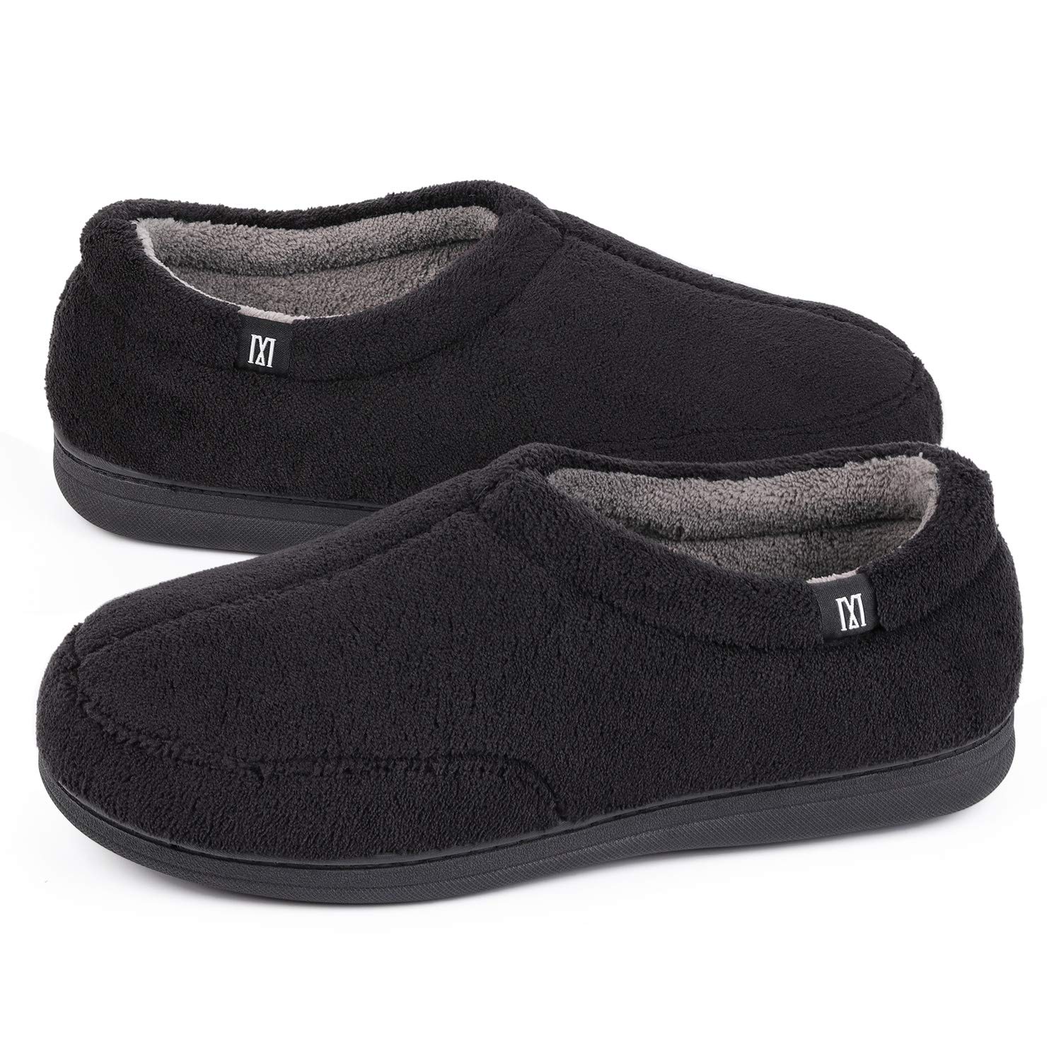 MERRIMACMen's Classic Coral Fleece Memory Foam Slippers