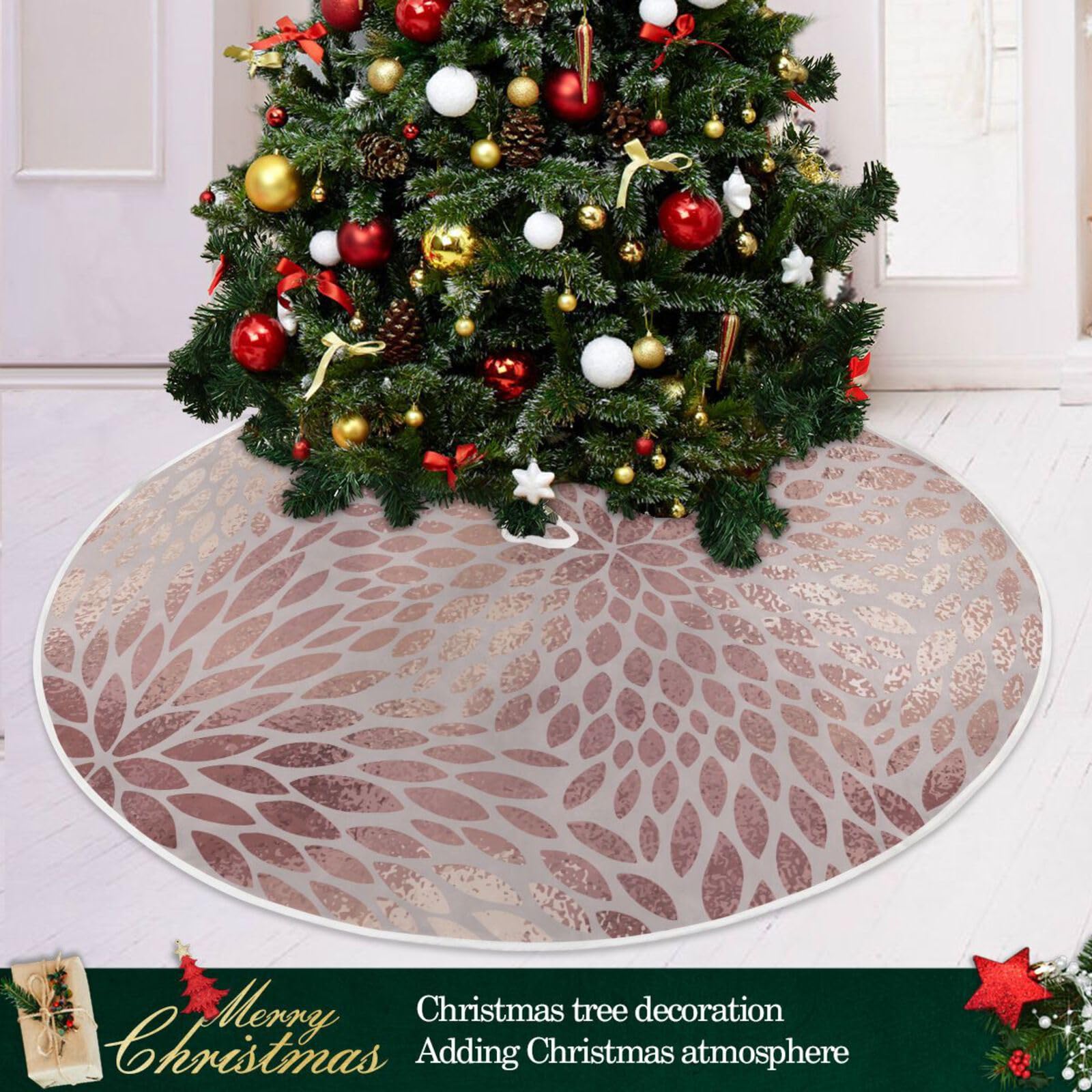 Gonna Per Albero Di Natale Con Paillettes Oro Rosa, 100 Cm Di Diametro, Con Chiusura Velcro, Decorazione Lussuosa Per Interni Ed Esterni - 2
