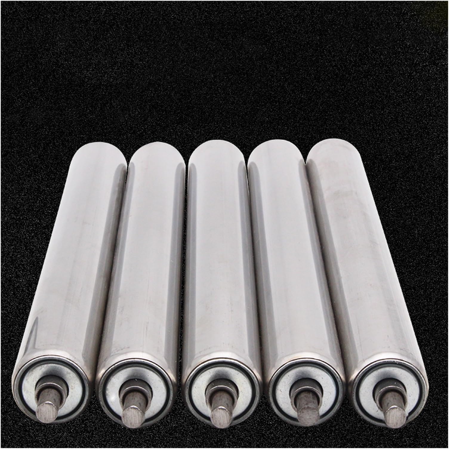 "Heavy Duty Conveyor Roller Set – 5-Pack 1-2.4 Inch Diameter Stainless Steel Gravity Feed Ideal for 20-40 Inch LengthsEfficient Material Handling"