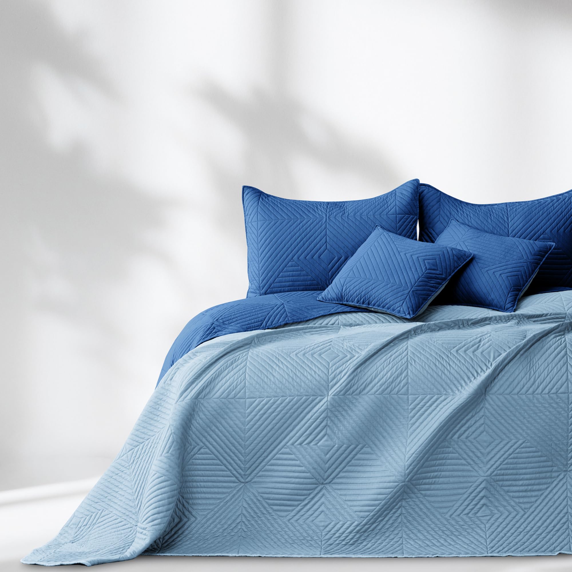 Jeté de lit Double Face Softa Bleu Ciel 260 x 280 cm