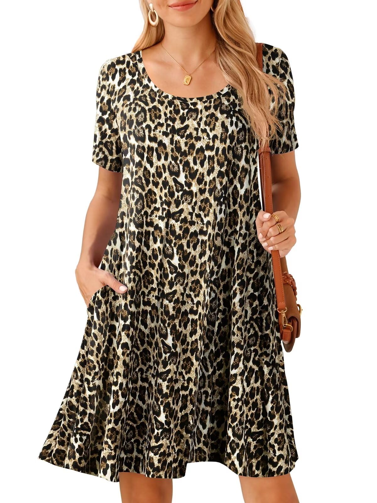 BELAROI Womens Plus Size Casual Dresses Summer Tshirt Dress Swing Short Sleeve Vacation Beach Coverup