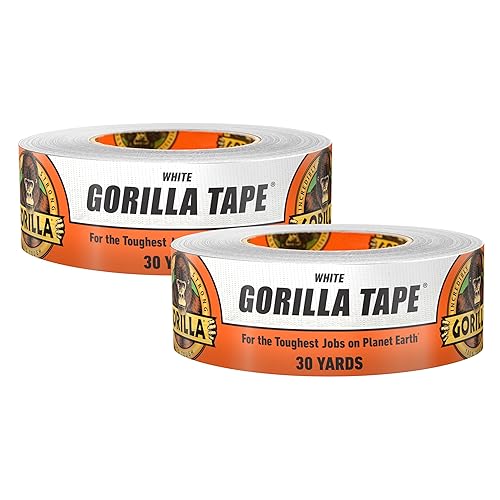 Gorilla Cinta adhesiva blanca, 1.88" x 30 yardas, blanca, (paquete de 2)