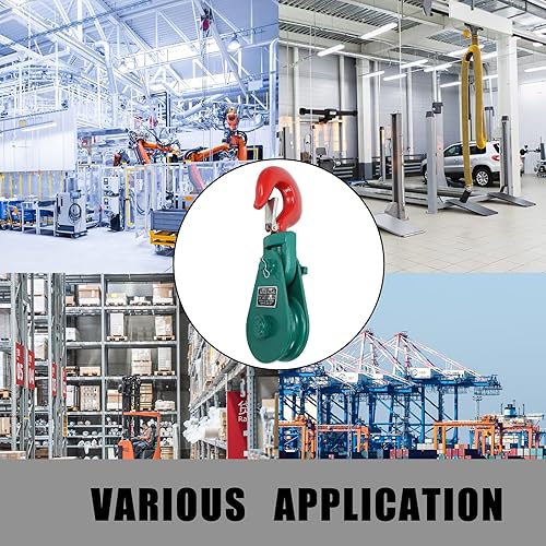 Miniatura 6 de Bloque de arranque de 8 toneladas con gancho giratorio para polea de 6 pulgadas, cuerda de alambre de 34 pulgadas para camión de remolque de