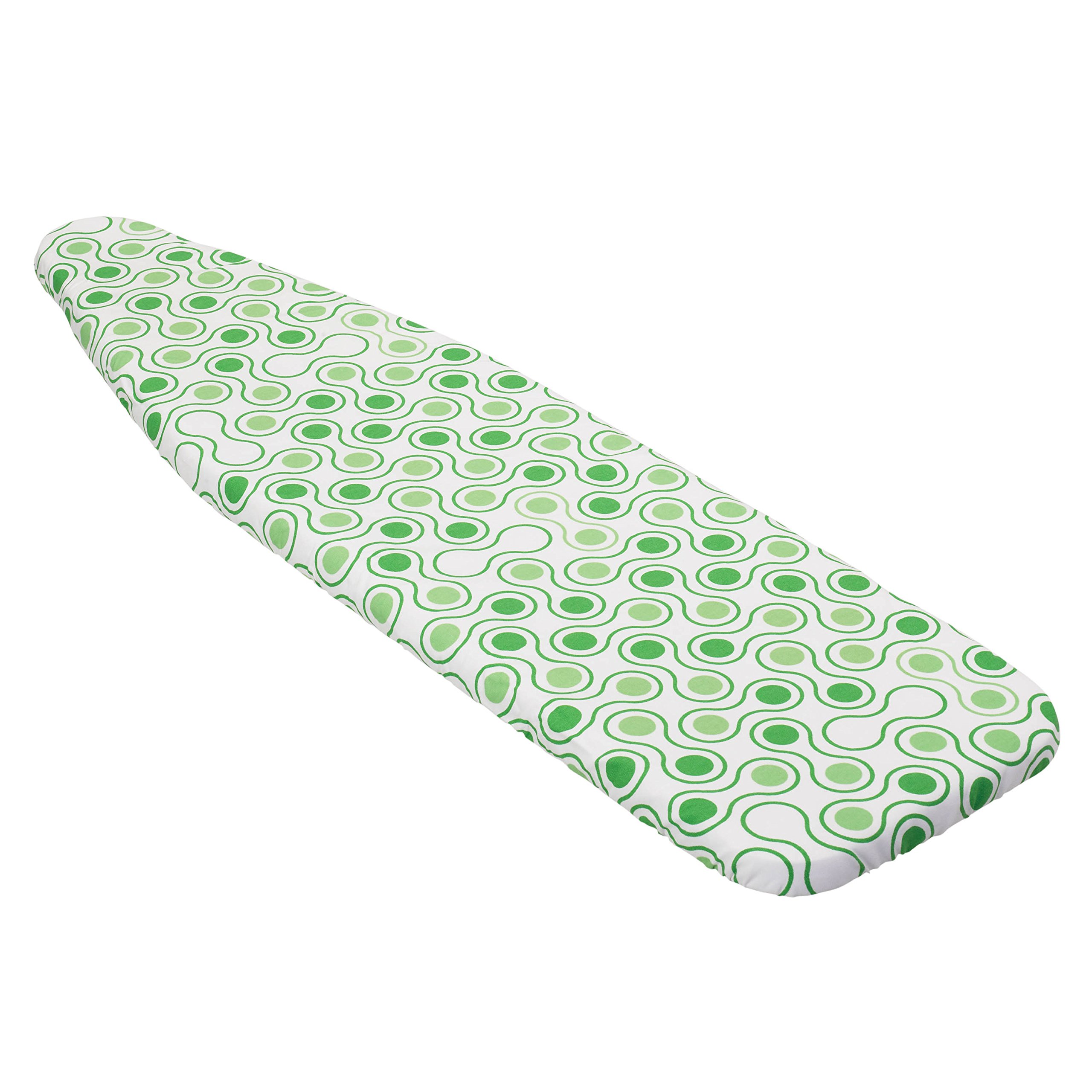 Honey-Can-Do IBC-01289 Standard Fire-Retardant Ironing Board Cover with Pad Dots, Green