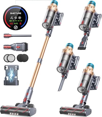 Cordless Vacuum Cleaner, 650W 55KPA 70 Mins Runtime Self-Standing Vacuum