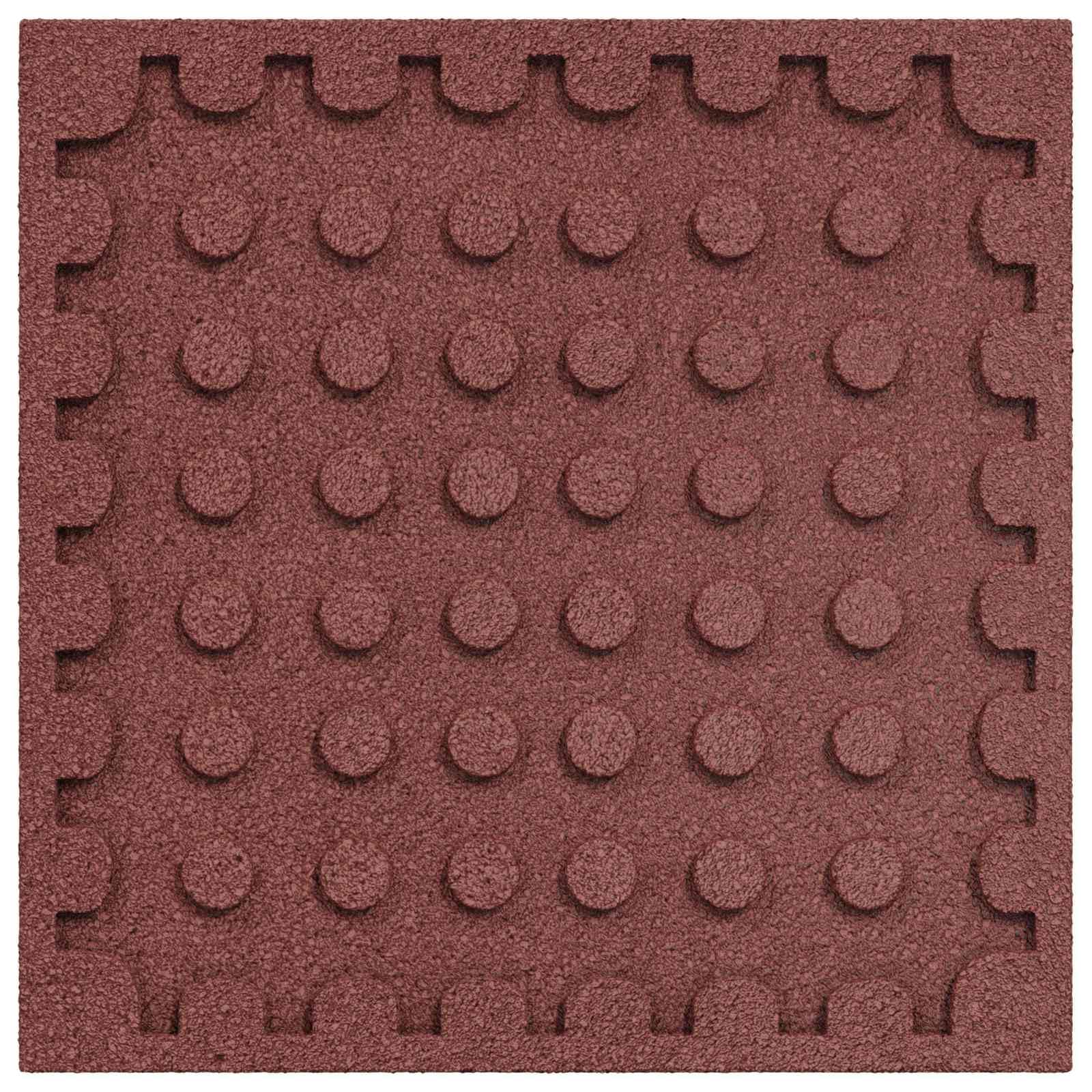 Stoßdämpfende Gummi-Fallschutzmatten 24 Stück Rot 50x50 cm, 3 cm Dicke Sturzschutzfliesen für Outdoor-Spielbereiche und Gärten, stoßfeste Bodenplatten