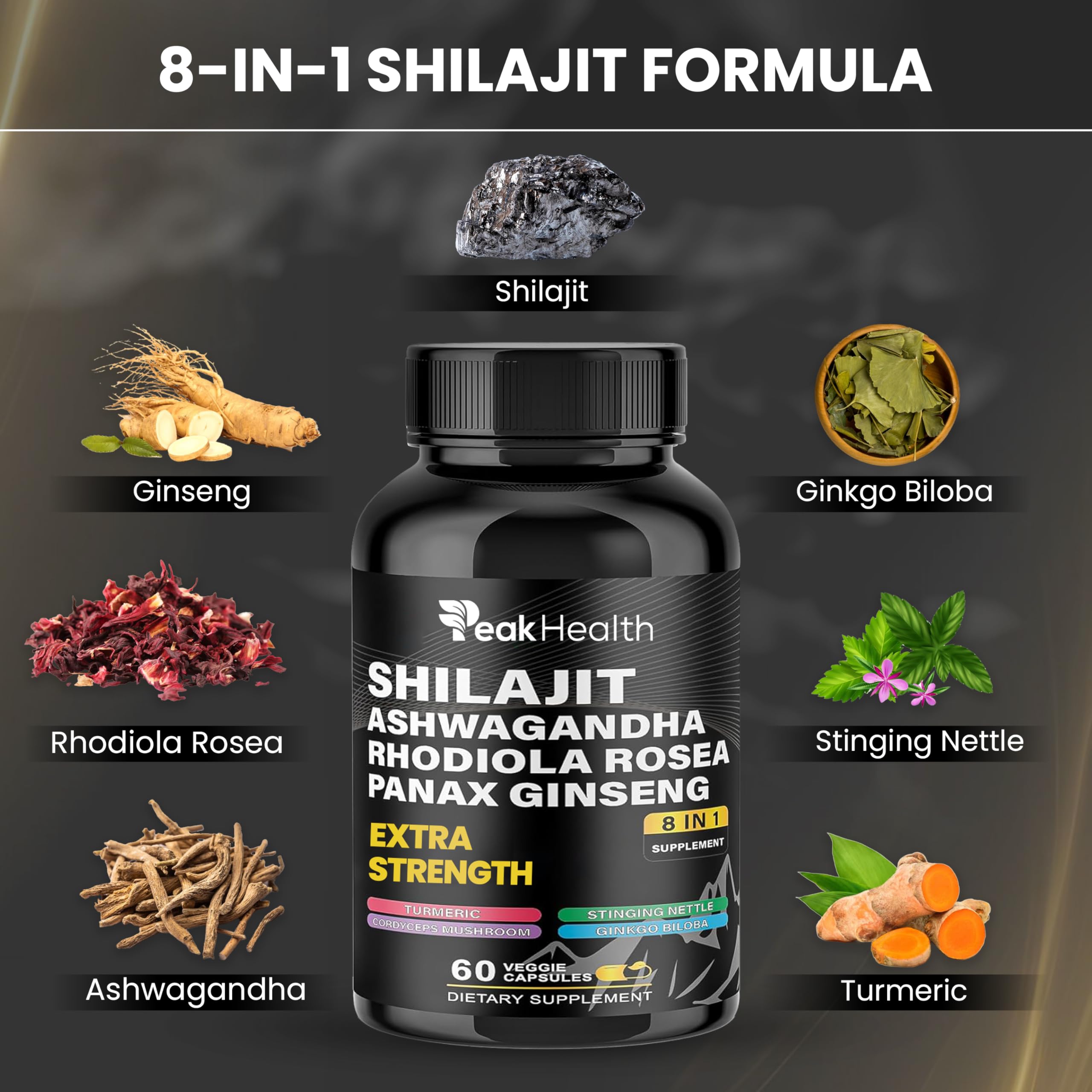 Peakhealth Shilajit and Sea Moss Bundle 120 Count Capsules — Amazon image 4