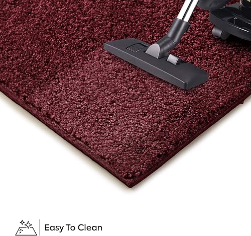 Miniatura 7 de Alfombrilla de color liso, de felpa, moderna, alfombra adecuada para los niños y mascotas Fabricada en EE.UU., forma rectangular, alfombrilla ideal