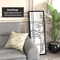 Vista 5 de Pantalla Shoji de árbol de bambú corto de 4 pies - Negro - 4 paneles