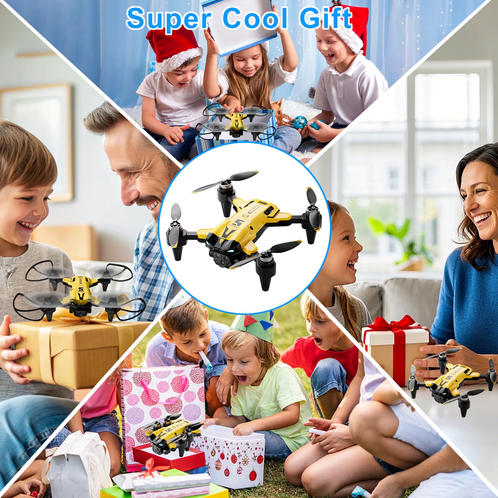 Składany Mini RC Drone, Dron z kamerą 4K, Składany dron dla początkujących, Silnik bezszczotkowy, Przewrót 3D, Start/lądowanie jednym przyciskiem, prezent dla dzieci lub początkujących, 2 baterie