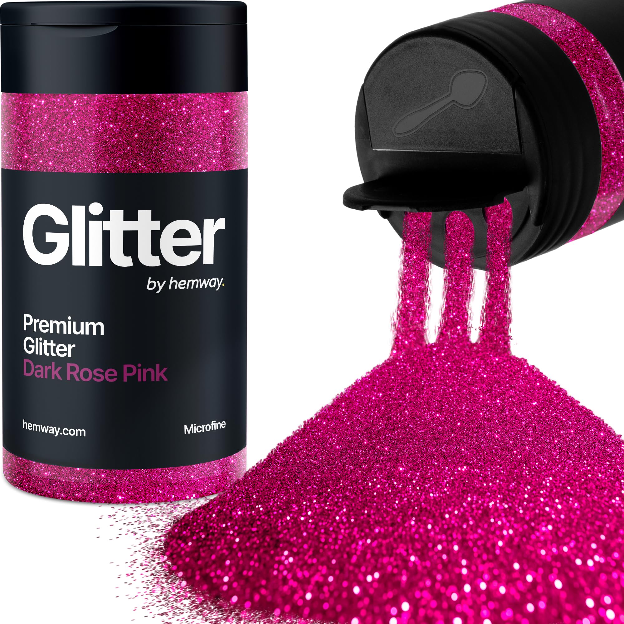 Dark Rose Pink Glitter Shaker, 130g Microfine Glitter, Crafts 1/256" Metallic Flake Dark Rose Pink Sequins