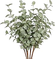 VGIA 6 Pack 27" Artificial Eucalyptus Stems - Lifelike Silk Greenery Sprays for Vases, Weddings, Home & Party Decor