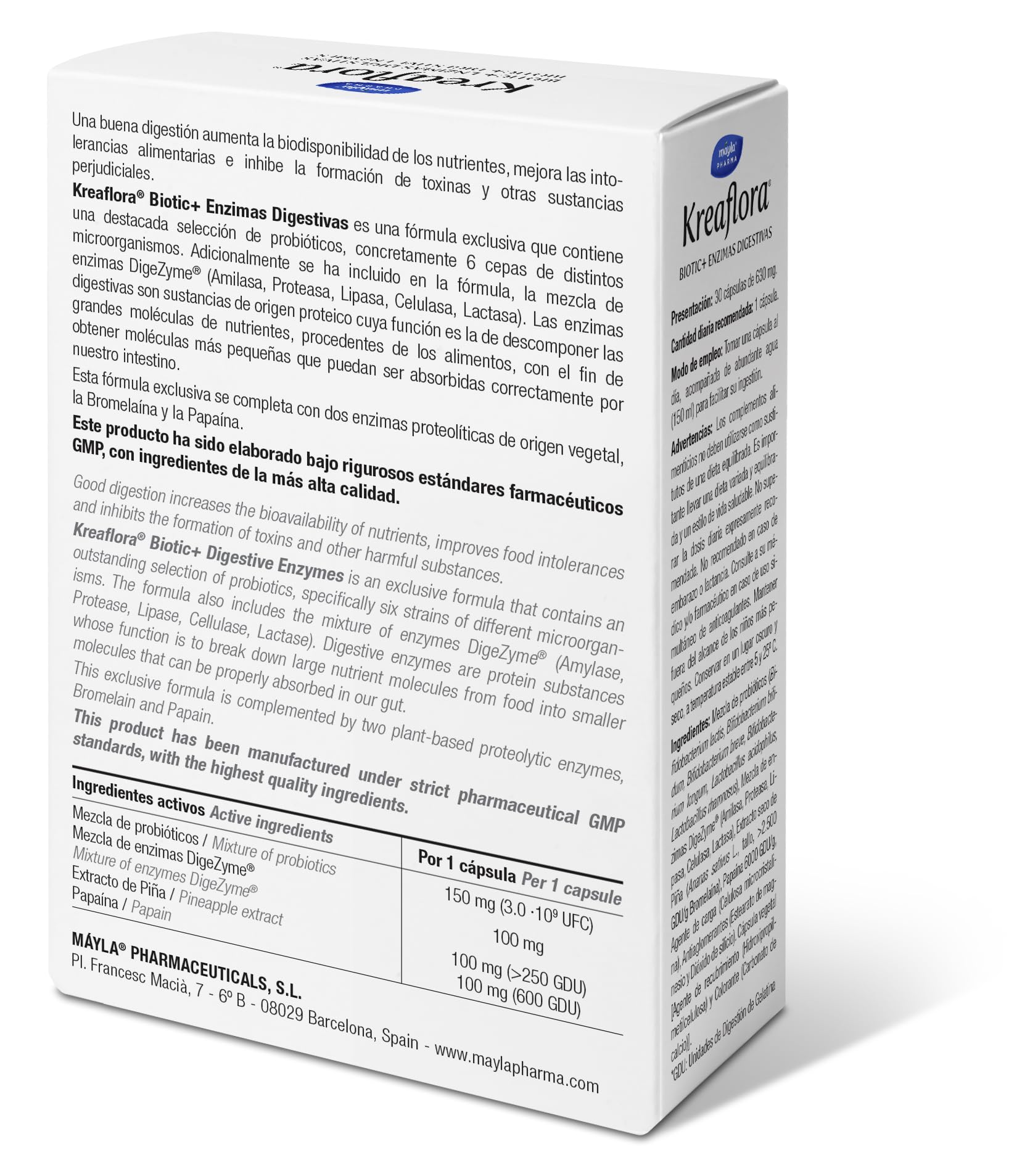 Enzimas Digestivas | Con Cepas probióticas + Complejo enzimático + Bromelaína + Papaína | Evitar digestiones pesadas | 30 Cápsulas |1 toma al día. (Paquete de 2)