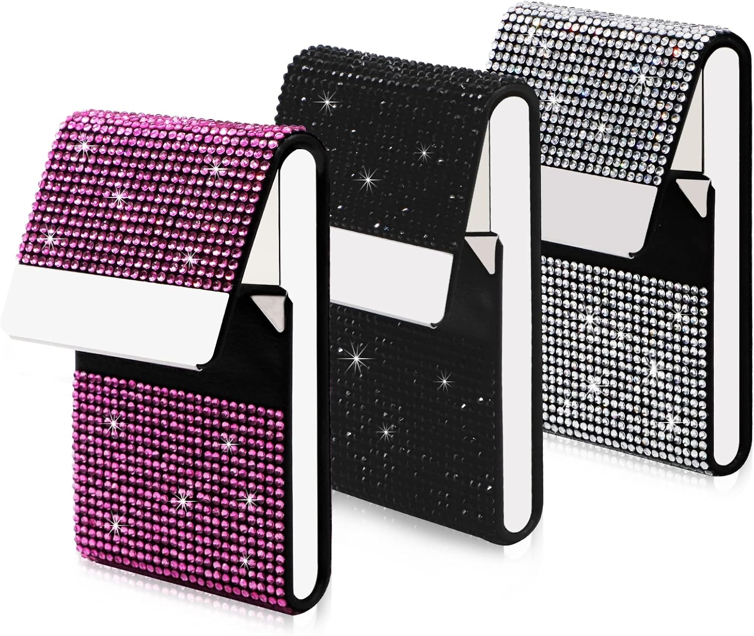 SHAIDOJIO 3Pcs Business Card Holder, PU Leather Business