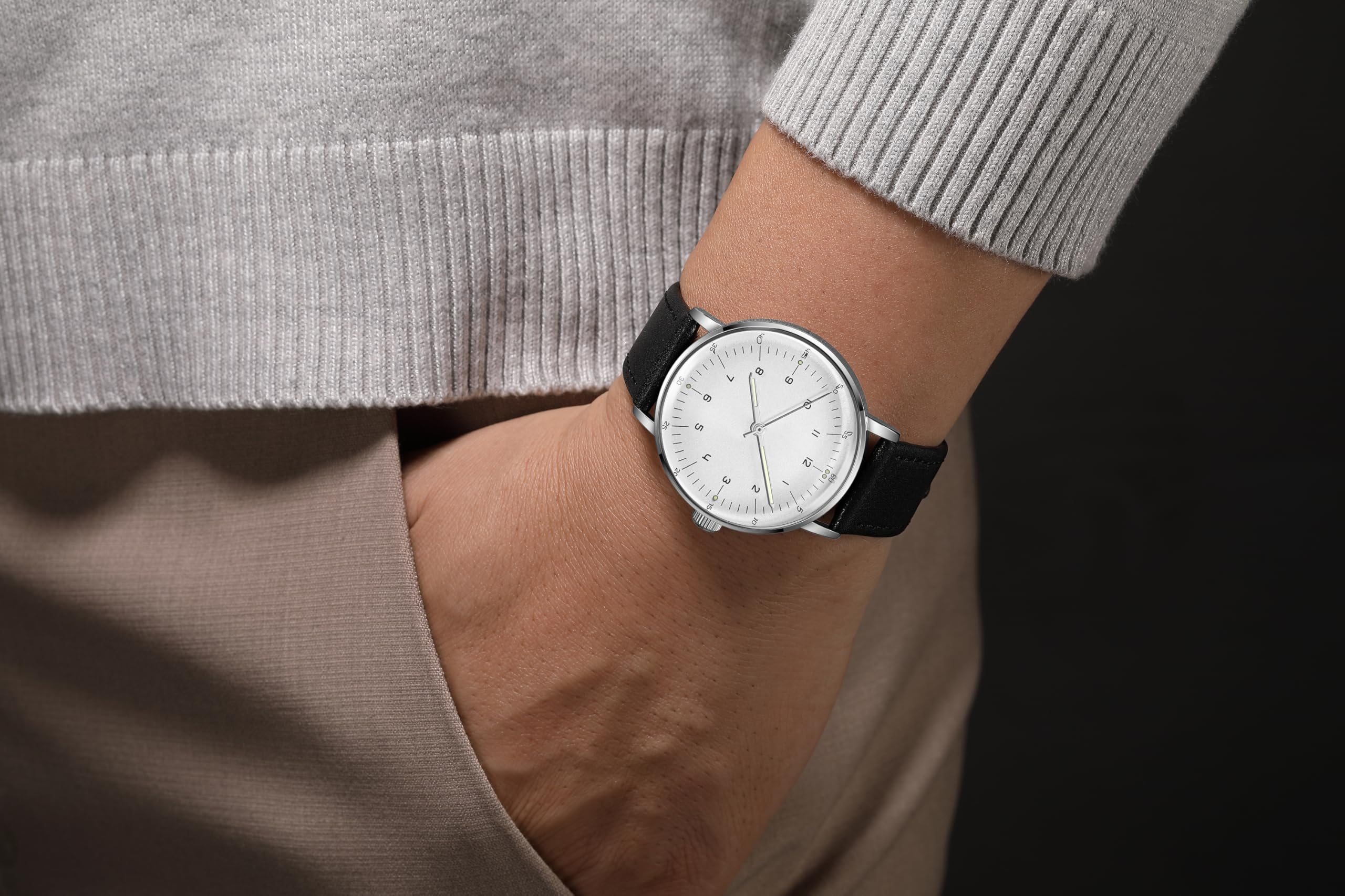 Boyarca Mechanische Vintage-Uhr mit gewölbtem Glasspiegel 40-mm-Gehäuse Handaufzug Armbanduhr