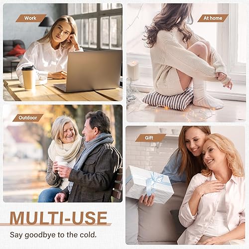 Miniatura 5 de Pantuflas térmicas esponjosas para mujeres y hombres, calentador eléctrico de pies, calentadores de pies para microondas para neuropatía, zapatos de