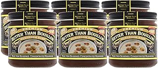 Better Than Bouillon Premium Mushroom Base, Made from Seasoned & Concentrated Mushrooms, Makes 9.5 Quarts of Broth, 38 Servings 8 Ounce (Pack of 6)