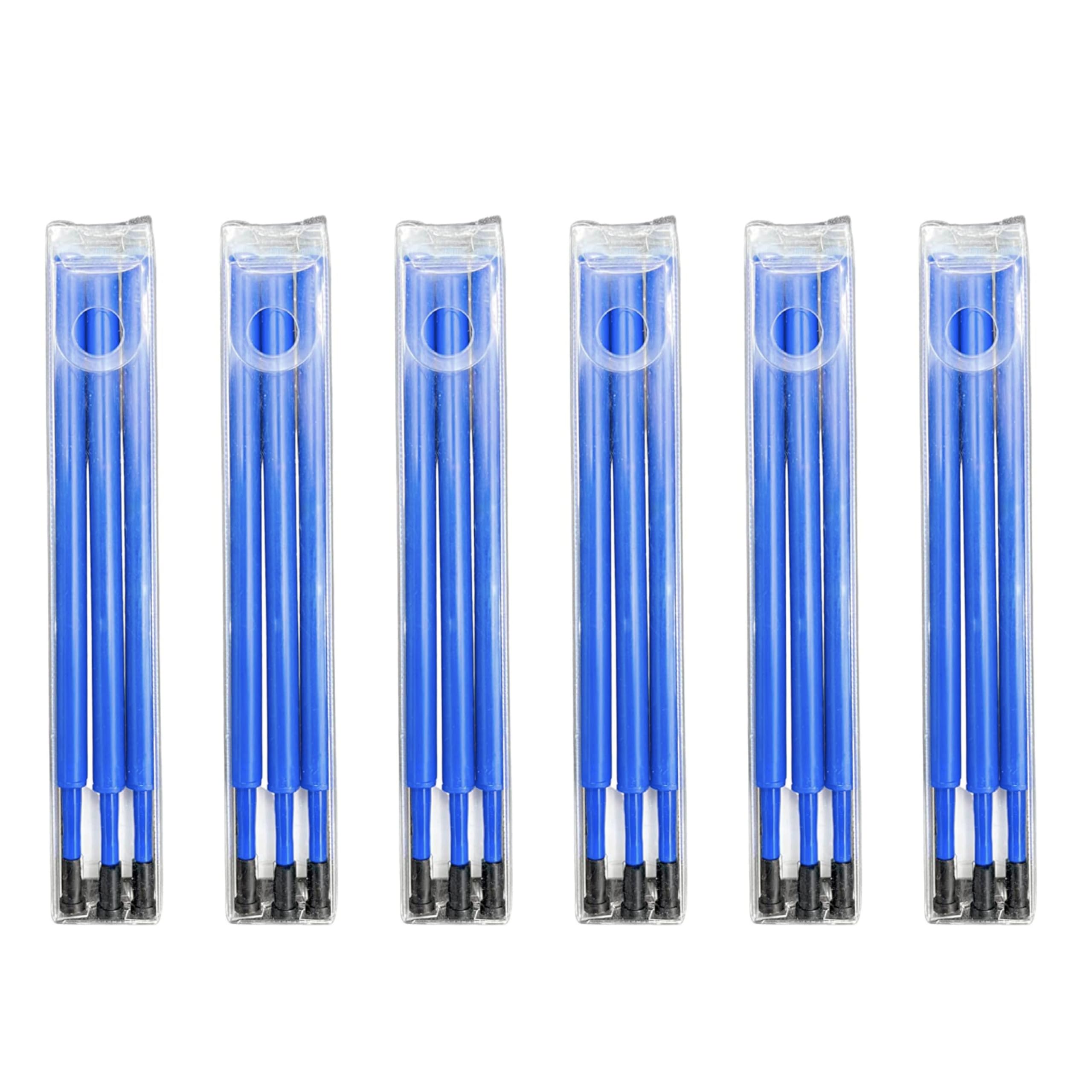Raylu Paper® - Refills for Erasable Retractable Ballpoint Pen, Gel Ink, Blue, 1mm Tip and 0.7mm Line (Pack of 6 Refills (18 Count))