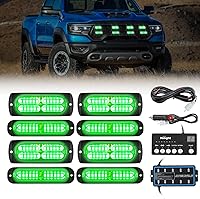 Vista 10 de Nilight - Juego de 8 luces estroboscópicas LED de 12 luces de 12V/24V - Luces de emergencia para montaje en superficie, ultradelgadas, con función