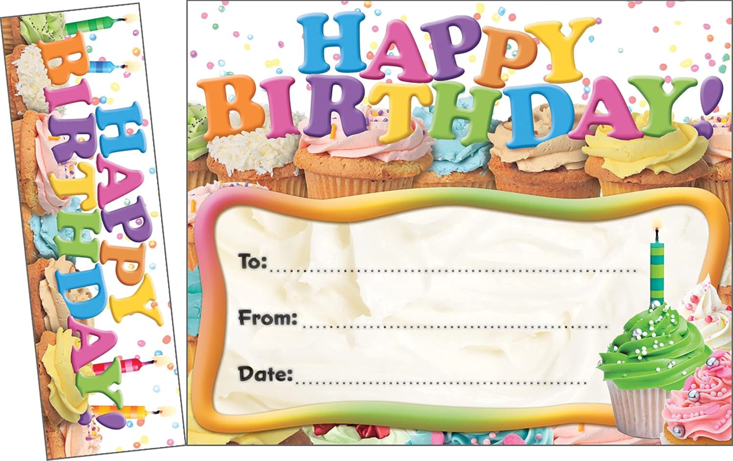 Edupress Happy Birthday Cupcakes Bookmark Awards (EP63024)