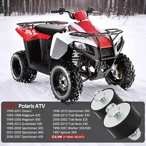 Miniatura 2 de JAVIK Soporte de motor para Polaris Sportsman 335 400 450 500 1996-2010 Scrambler 500 Magnum 425 500 Trail Boss 325 330 Trail Blazer 330 (2 piezas)