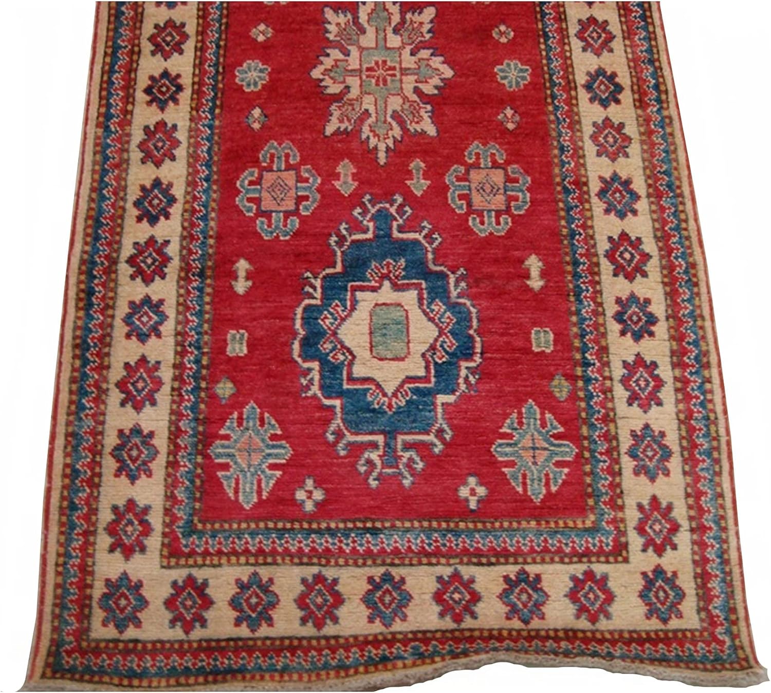 Awesome Super Kazak Caucasian Geometric Floral Veg Dyed Mahal Hand Knotted Woolen Runner Rug Multicolor Design Rug Carpet Complement Your Home Decor Rectangle (9.11 x 2.10)'