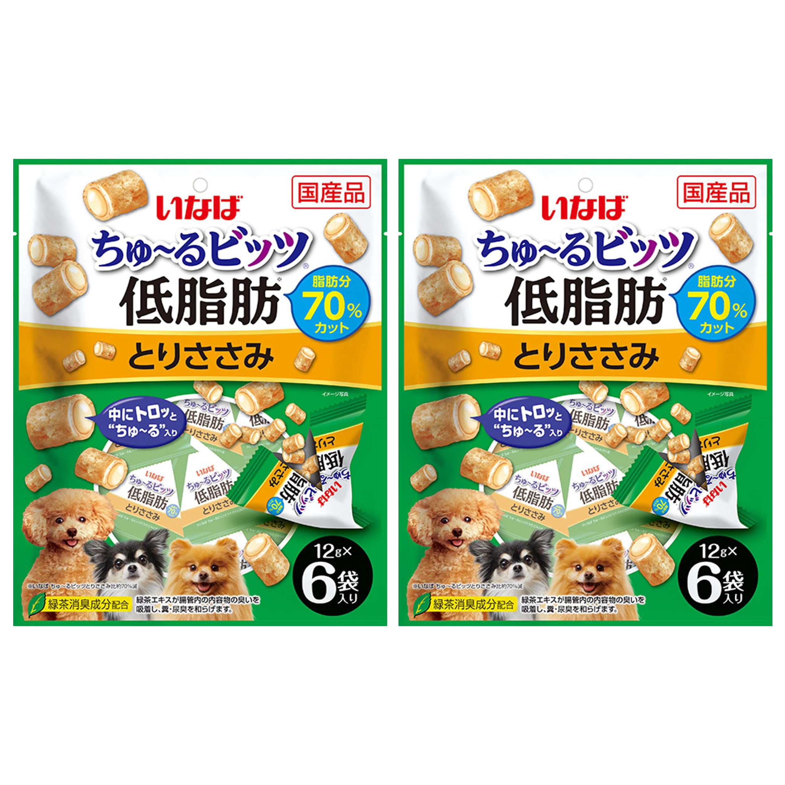 いなば ちゅ～るビッツ 低脂肪 とりささみ 12g×6袋 2個セット