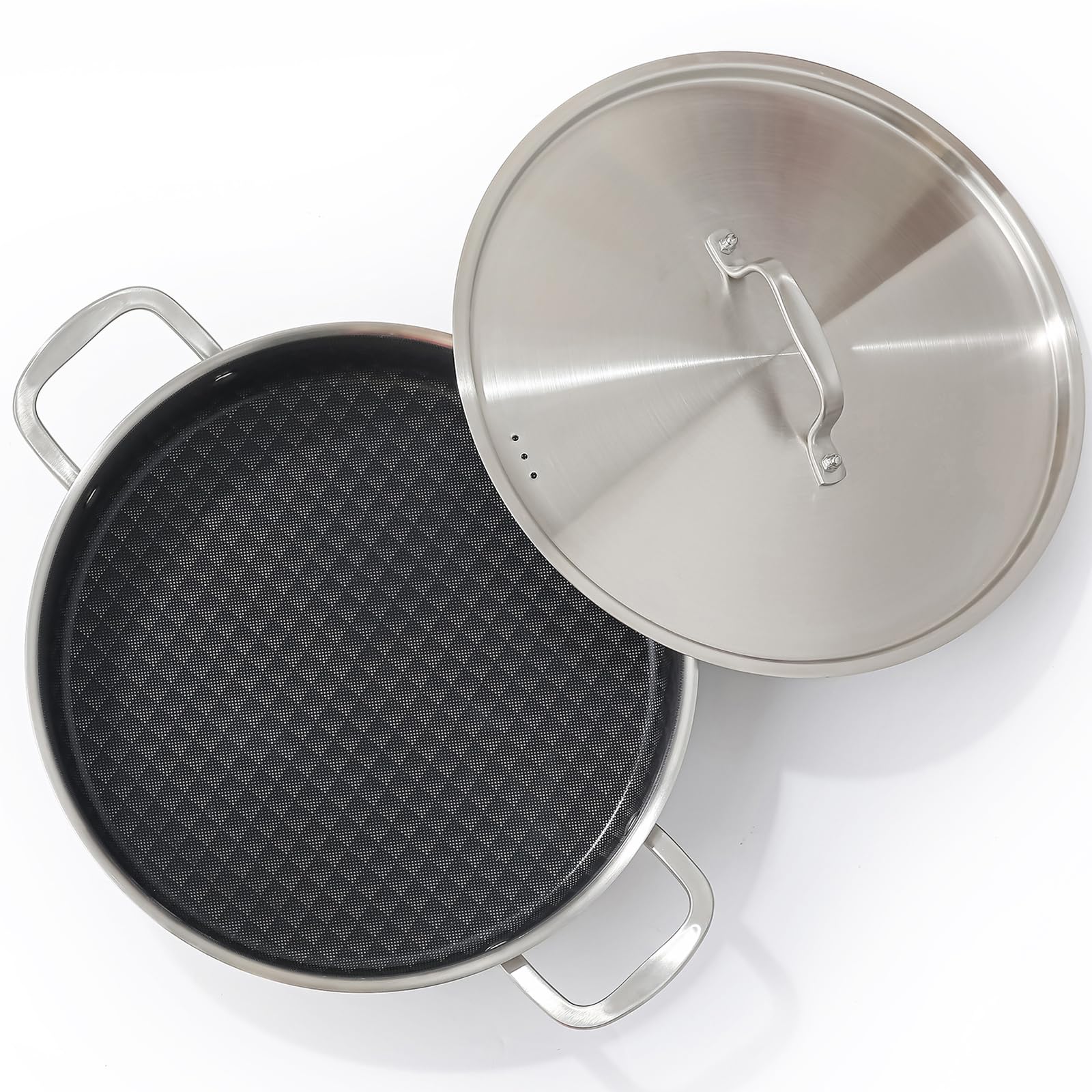 DELARLO 8 Quart Stainless Steel Braiser Pan -9