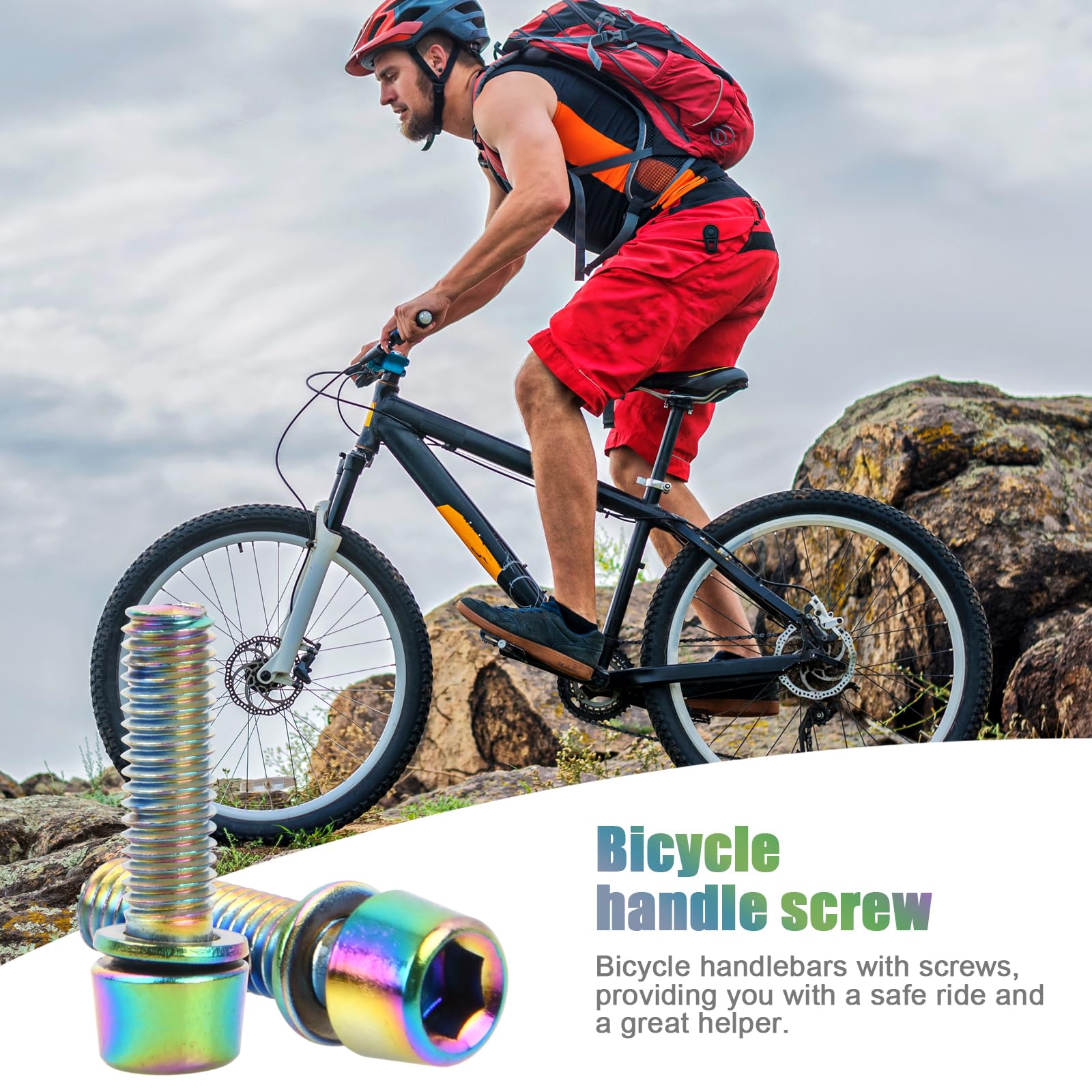 Pernos de Vástago de Bicicleta M5x18mm, 12 Piezas Tornillos de Freno de Disco para Bicicleta de Montaña (Negro)