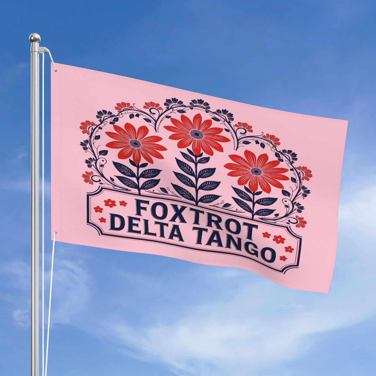 4x6 FT FDT Floral Foxtrot Delta Tango Flag Resist Garden Flags Double Sided 3-Ply Yard Signs Decor