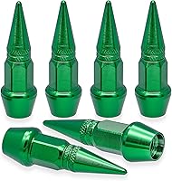 Vista 70 de 4 piezas de tapas de válvula de neumático con estilo púas, cubiertas de válvula de neumático universales de aleación de aluminio a prueba de polvo