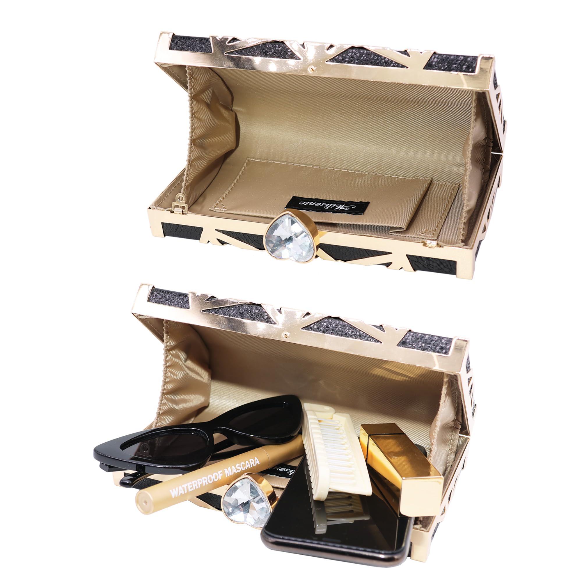 Milisente Gold Clutch Purses For Women Metallic Bridal Evening Clutch Bags Evening Formal Handbags