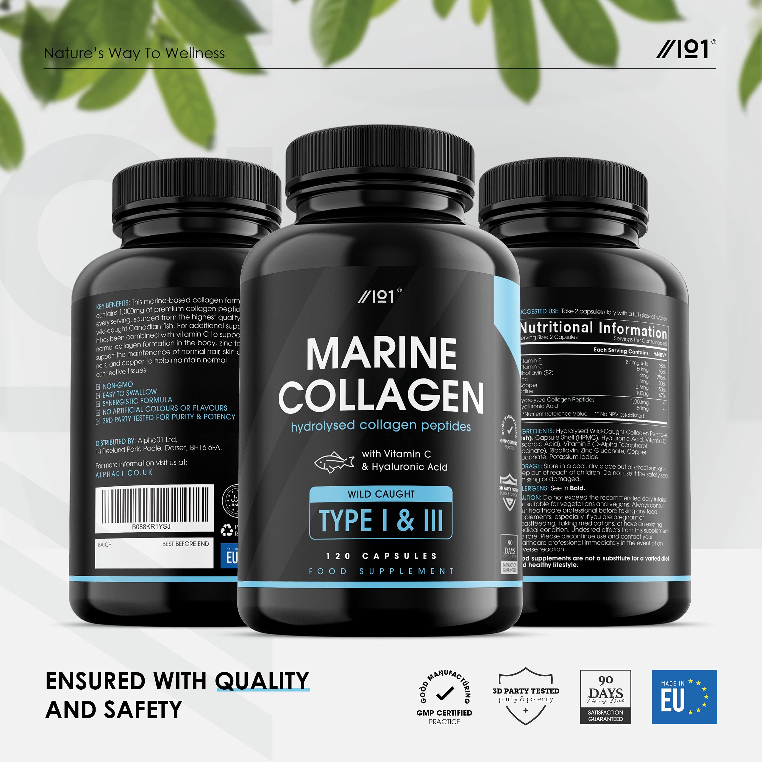 Marine Collagen 1000mg 120 High Strength Capsules WildCaught Type