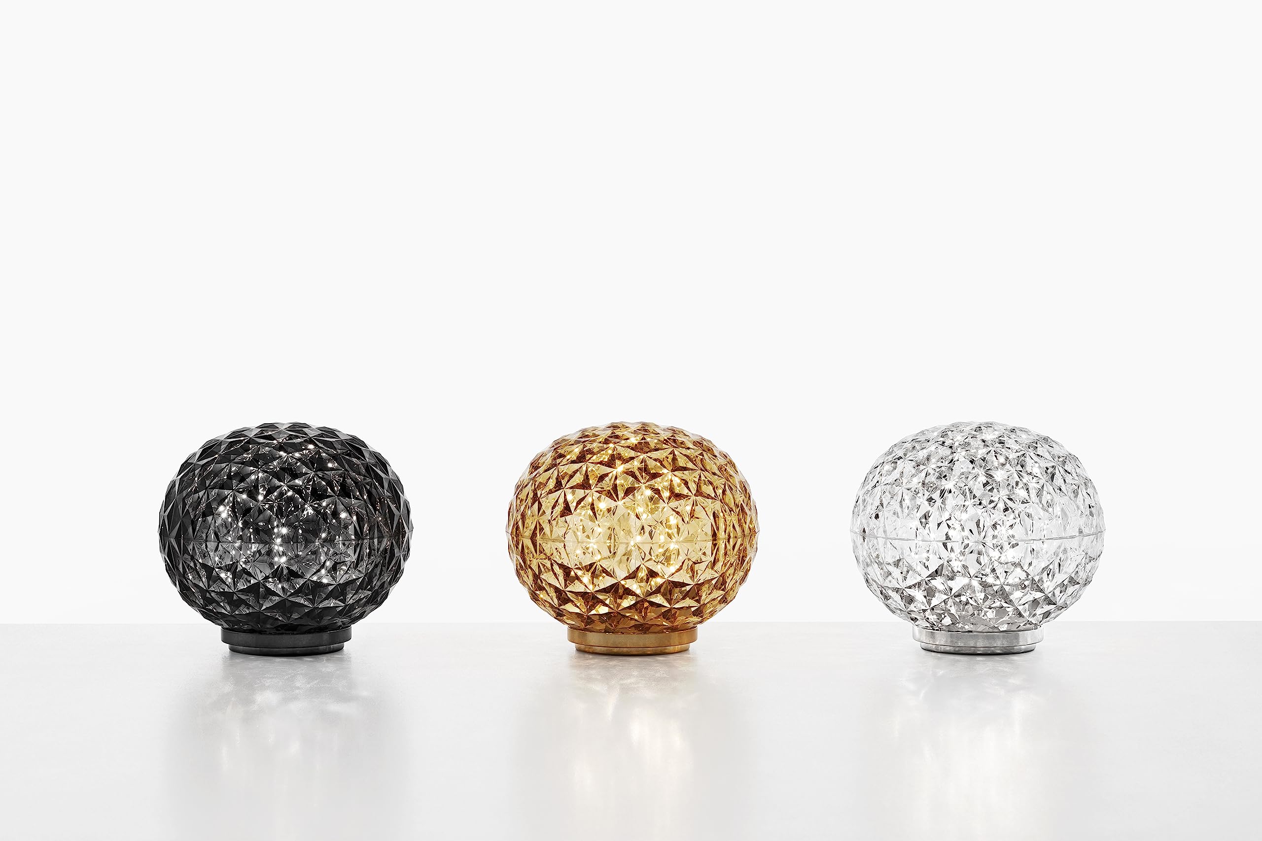 Kartell Mini Planet, Lampada da Tavolo a batteria, Cristallo, Ø 16 cm