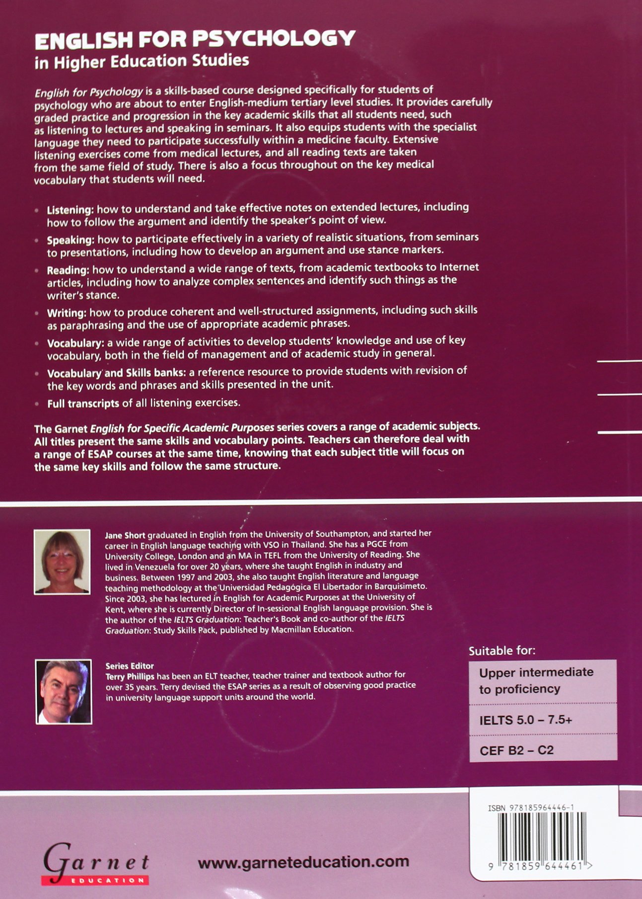 English for psychology in higher education studies