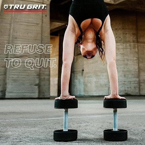 Miniatura 7 de Tru Grit Fitness - Mancuernas redondas de TPU de élite, fabricadas con cabezales de TPU, núcleo de acero sólido y asas ergonómicas, ideales para