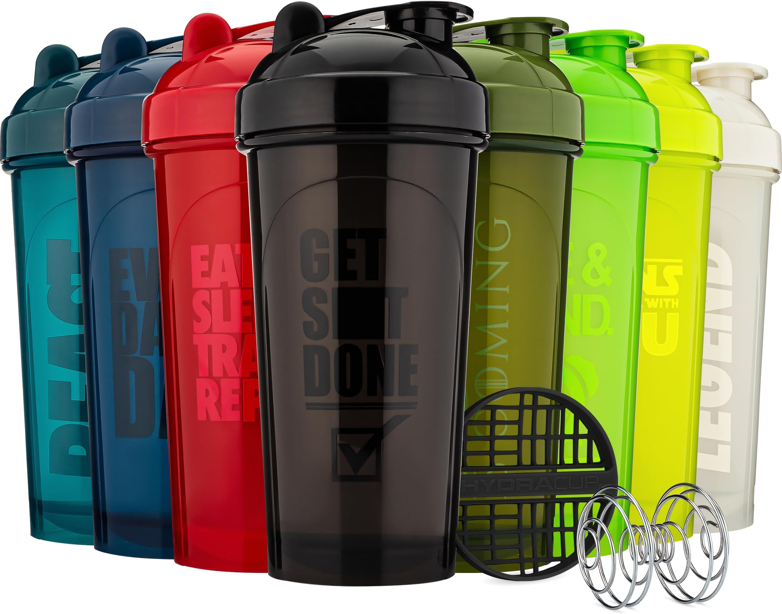 Hydracup [6 Pack] 20 oz & 28oz OG Shaker Bottle for