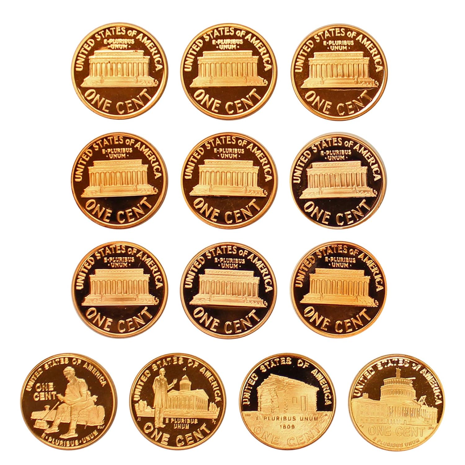 2000-2009 S Lincoln Memorial Cent Gem Deep Cameo Proof Run 13 Coin Set U.S. Mint