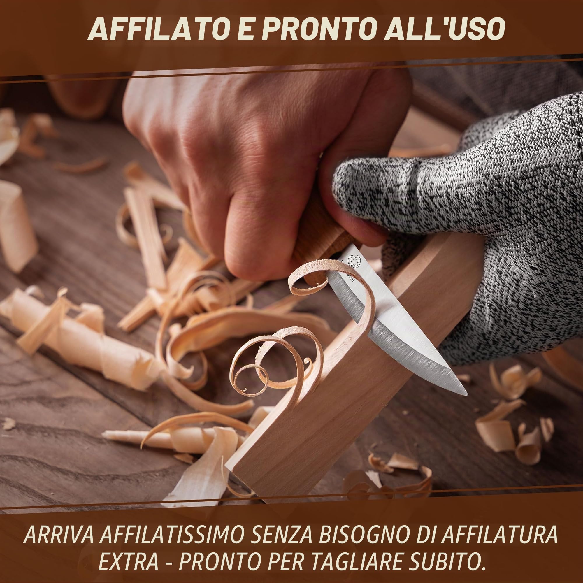 BeaverCraft C4 Coltello per Intaglio del Legno – Coltello Sloyd per Sgrossatura | Strumento per Intaglio di Cucchiai per Principianti e Professionisti