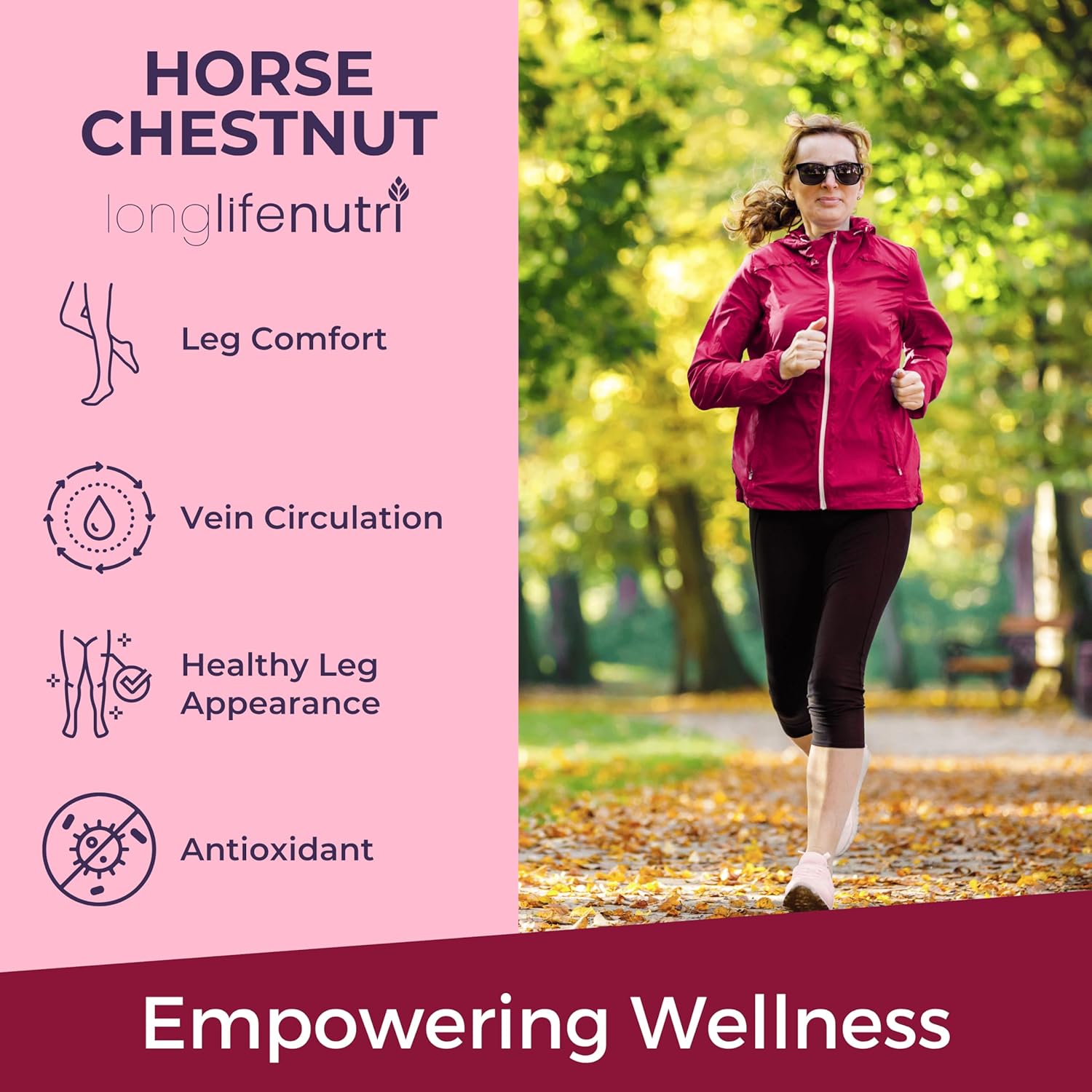 LongLifeNutri Horse Chestnut Extract 500mg - 180 Vegetarian Capsules, Organic Supplement for Daily Wellness & Circulation, 3-Month Supply, GMP Certified, Made in USA - Image 4