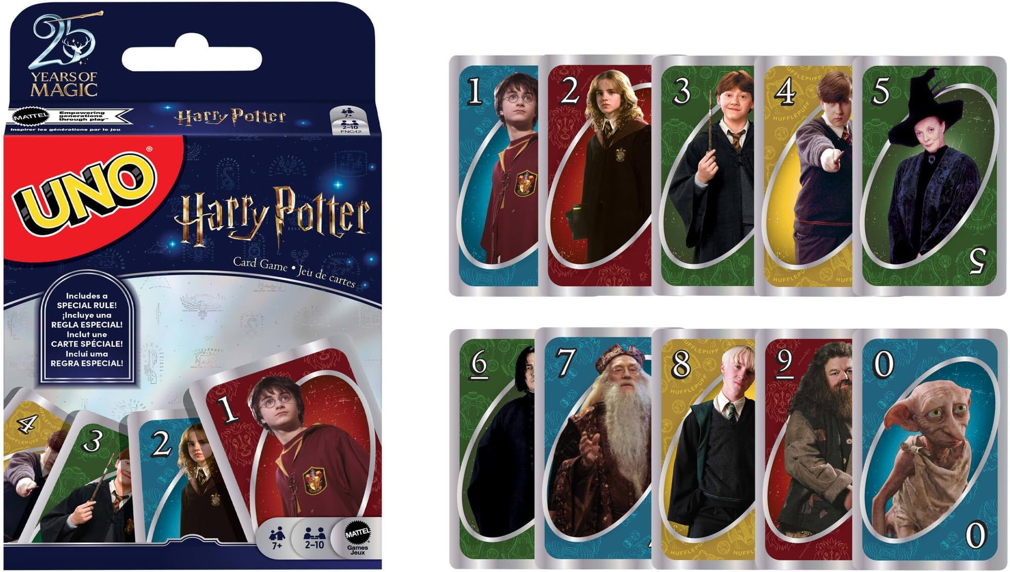 Mattel Games UNO Harry Potter Card Game for Kids, Adults & Parties, Collectible Deck Based on Popular Series for 2 to 10 Players, FNC42