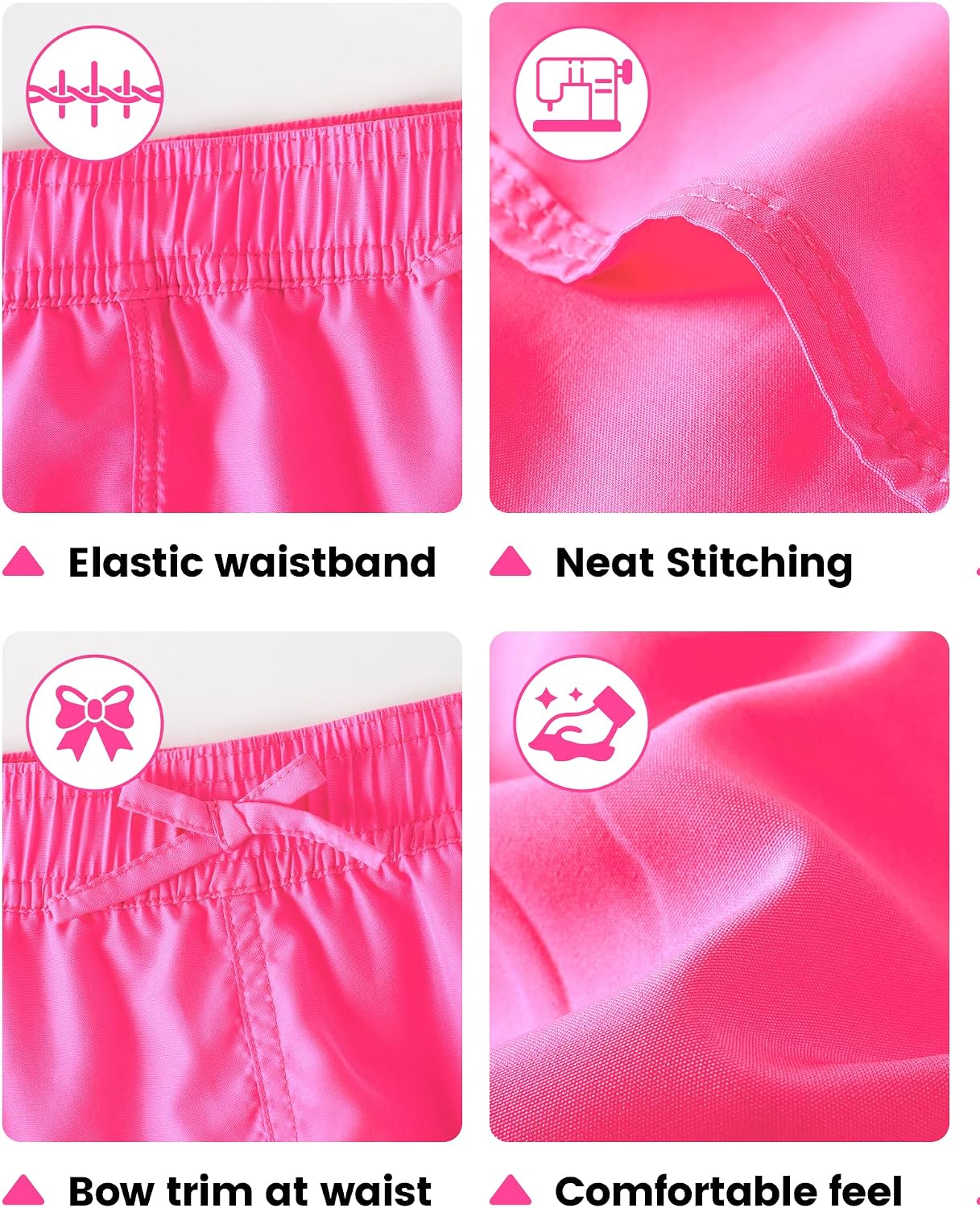 Angel season Girls Board Shorts UPF 50+ Quick Dry Swimsuit Shorts Kids Breathable Bathing Suit Shorts Size 7-14