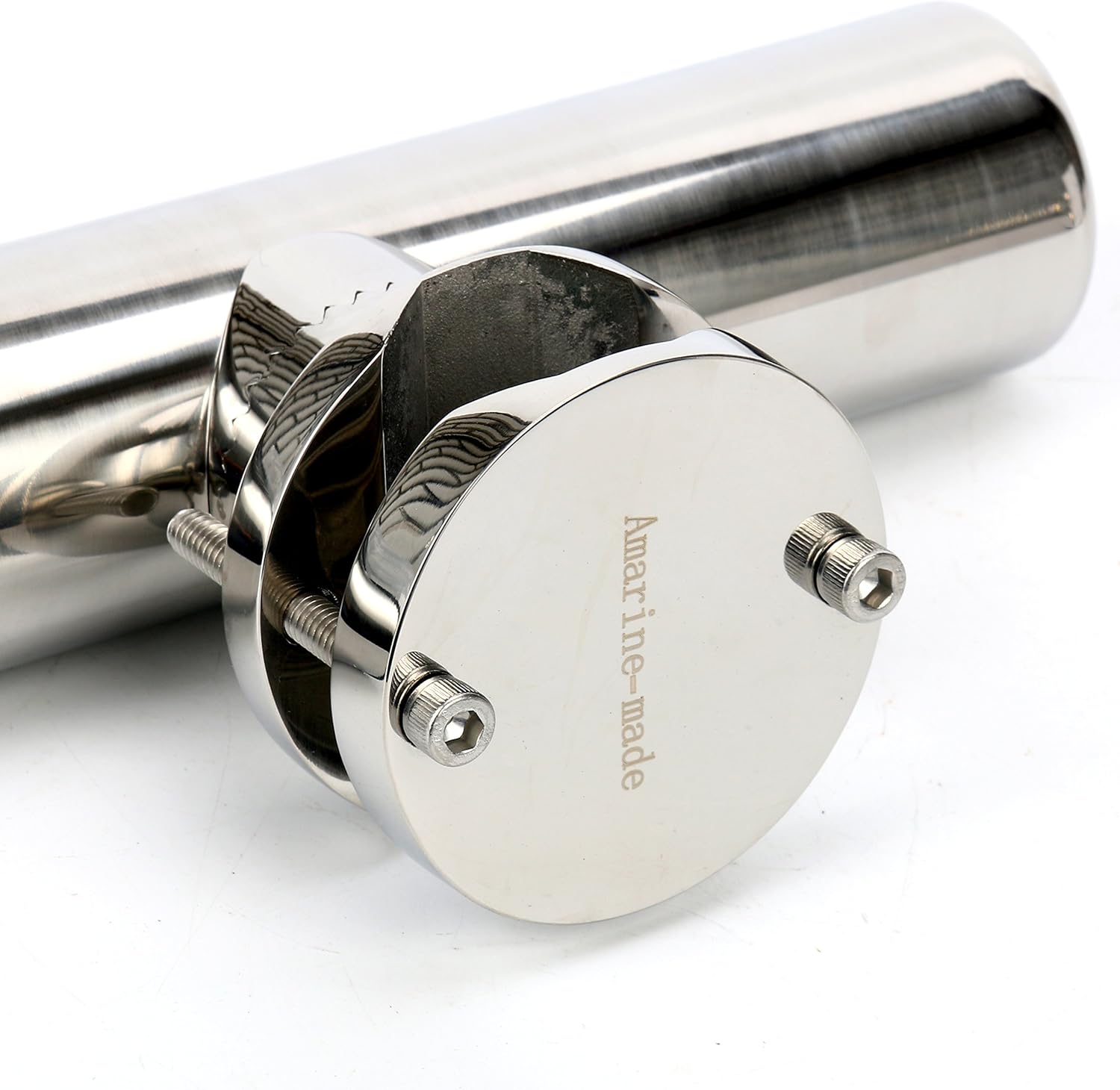Amarine Made (2x) Stainless Rail Mount Clamp on Fishing Rod Holder for Rails 1-1/4" to 2"
