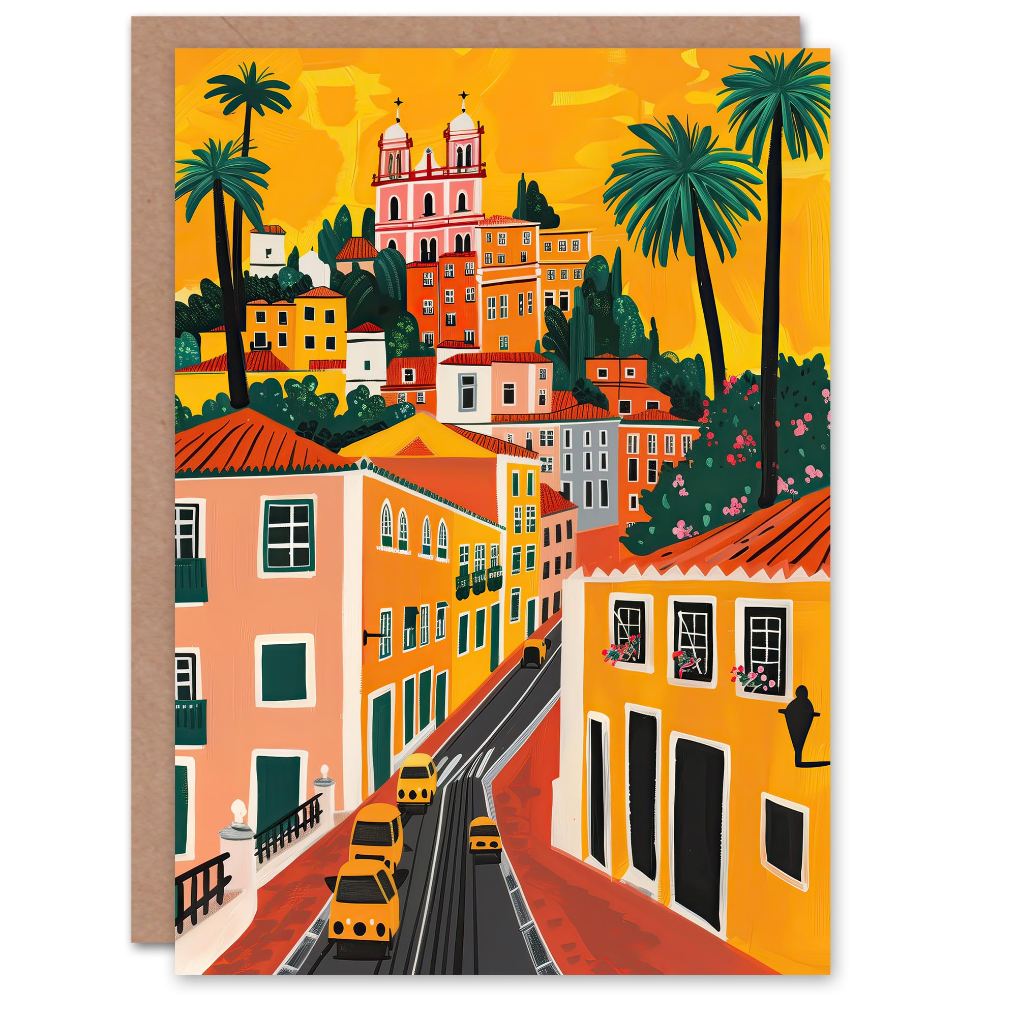 Artery8 Greeting Card Mexico City Santa Prisca Church Cityscape Sunset Blank For Him Or Her Art Holiday Card