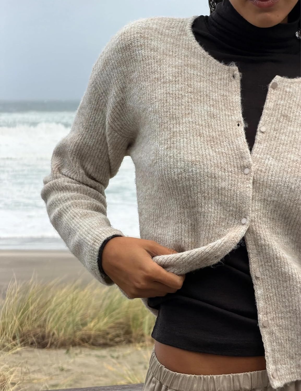 Womens Long Sleeve Cardigan Ribbed Knit Button Down Sweaters 2026 Basics Cozy Lightweight Y2k Outfits